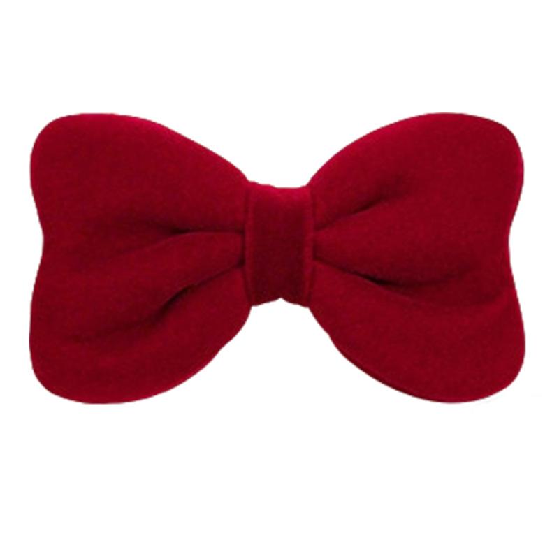 Детский парик с высоким хвостом - Красные и черные бархатные зажимы-бантики