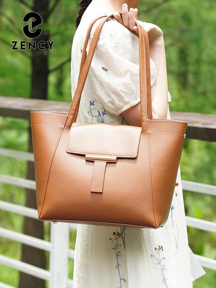Zency Genuine Leather Women's Large Shoulder Bag for A4