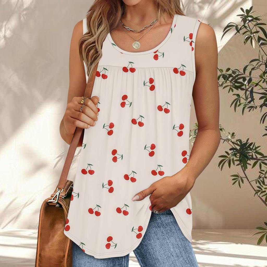 Womens Casual O Neck Loose Color Sleeveless Top T-shirt Summer Tank Tops For Women Tank Camisole Sleeveless Basic Tops
