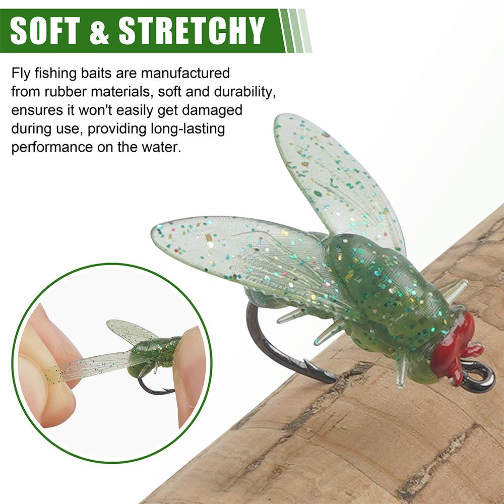 18Pcs Bionic Fly Fishing Bait Fly Fishing Flies Lures Kit Trout Jigs Swimbait Dry Flies Freshwater Saltwater Fly Fishing Hooks