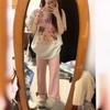 Women's Oversized Gray Casual T-Shirt - Short-Sleeve Retro Hong Kong Style for Summer