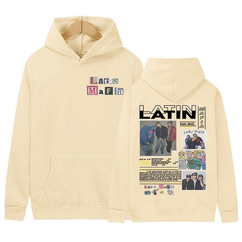 Rapper LATIN MAFIA Tour Album Graphics Hoody Men's Clothing Y2K Hip Hop Oversized Sweatshirt Fashion High Quality Fleece Hoodies