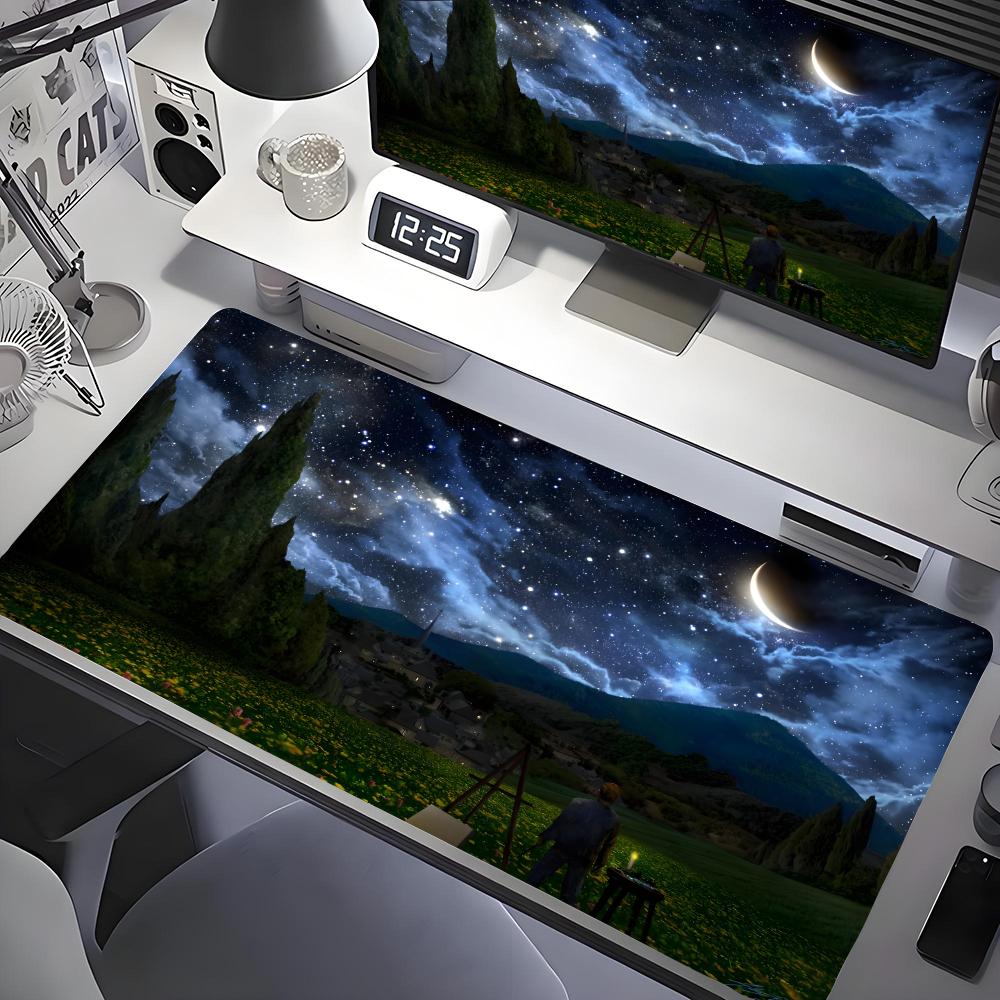 Van Gogh Oil Painting The Starry Night Mouse Pad Gaming Laptops Keyboard Mat Deskmat Pc Accessories Desk Protector Hd Carpet Xxl