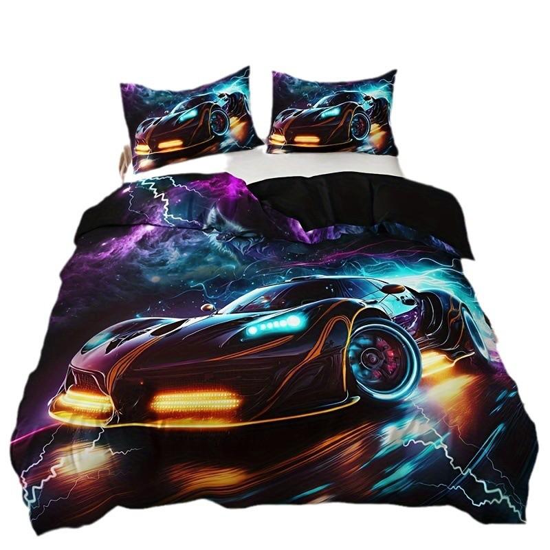 Dreiteiliges Sportwagen-Serie Daunenbettbezug-Set Bettbezug