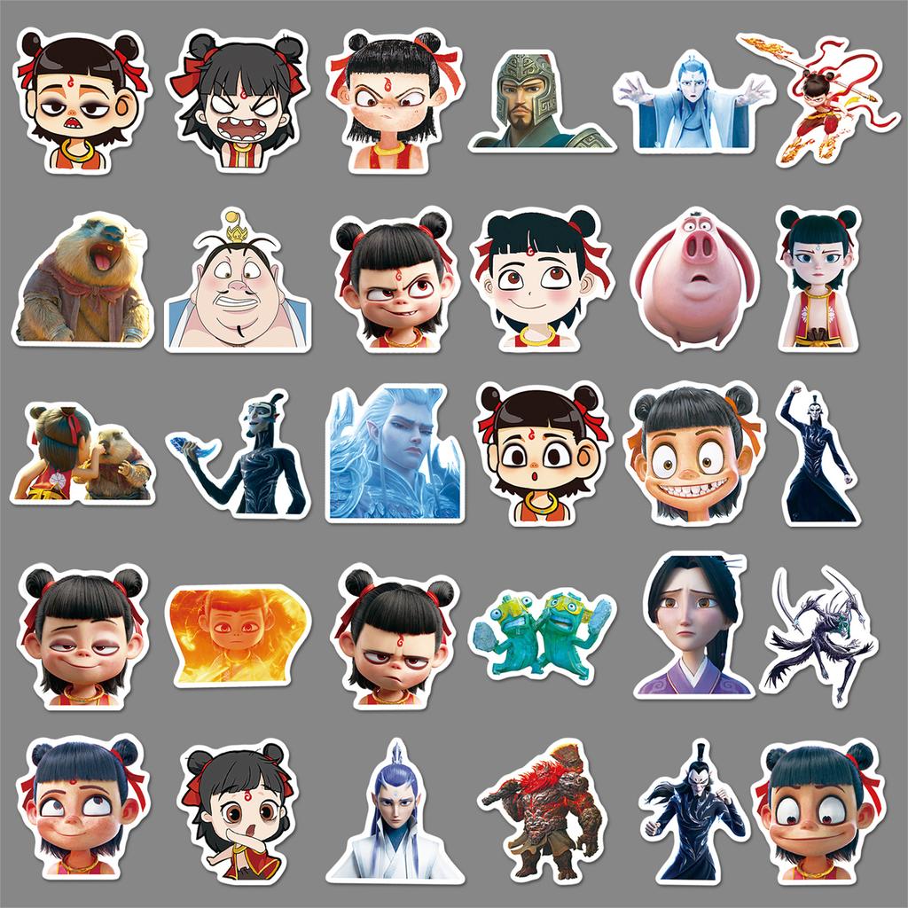 89 Nezha Graffiti Stickers Cartoon Chinese Suitcase Laptop Guitar Waterproof Decorative Stickers
