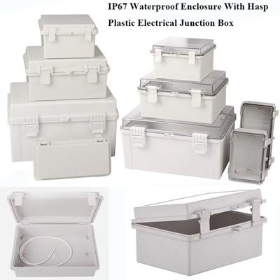IP67 Electrical Junction Box Enclosure With Hasp White Outdoor Sealed Switch Power Case Waterproof Plastic Distribution Boxes
