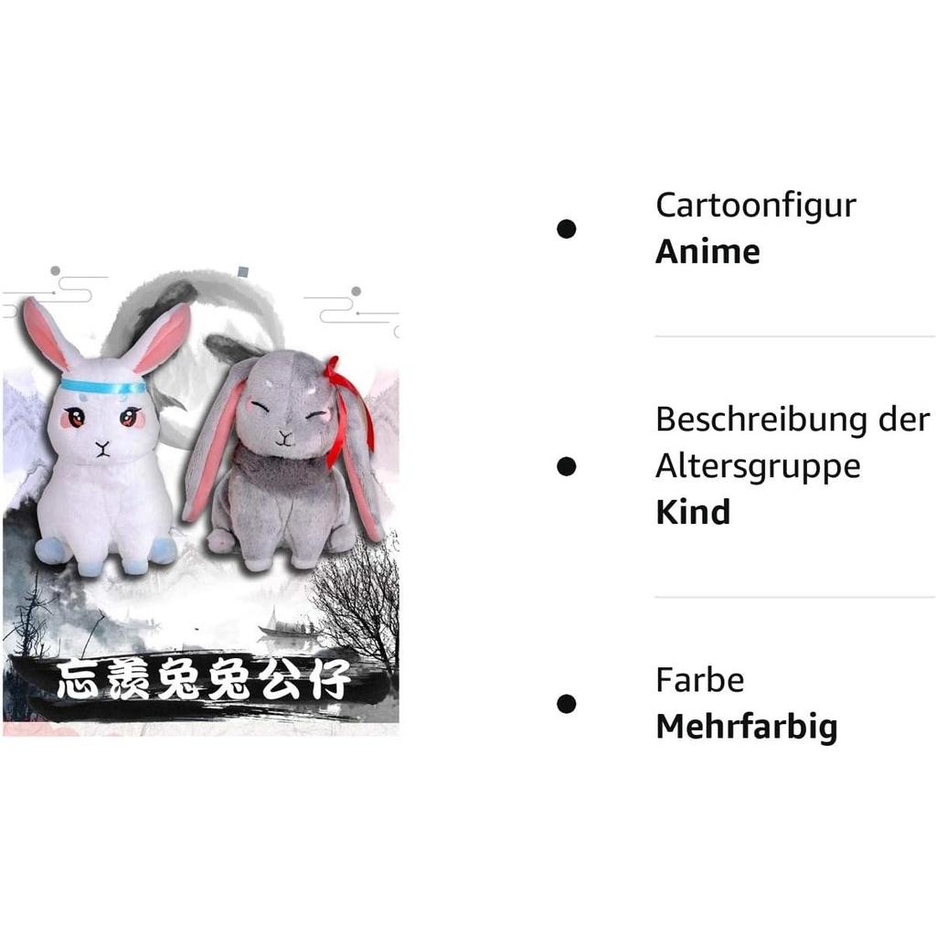 Großmeister der dämonischen Kultivierung, 2 Stück Kaninchen, Kuscheltier, Kaninchen, Stofftierpuppe für Mo Dao To Shi Anime-Fans