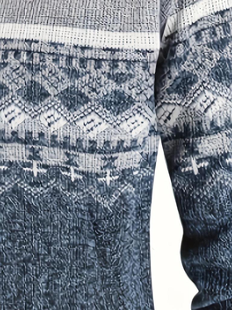 Men's Winter High Neck Plush Knit Slim Fit Cardigan Sweater