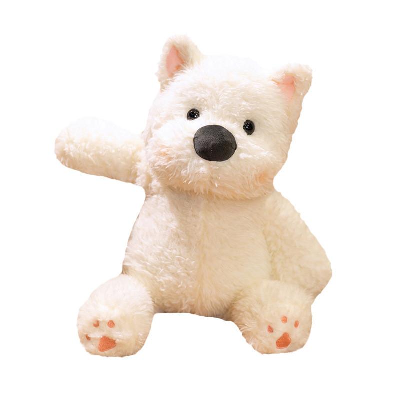 Highland White West Terrier With Scarf Plush Toy Stuffed Animal Doll Decoration