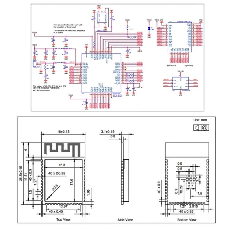 1PC S3-WROOM1 N16R8 2.4G Wifi Bluetooth-compatible 5.0 Wireless MCU Module 240MHz Clock Speed