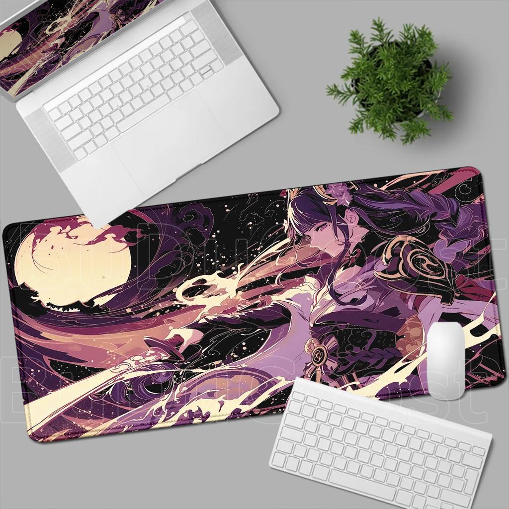 Beautiful HD Printing Gamer Mouse Pad Genshin Impact Raiden Shogun Nonslip Rubber Game Mousepad xmm Laptop Large Desk Mat