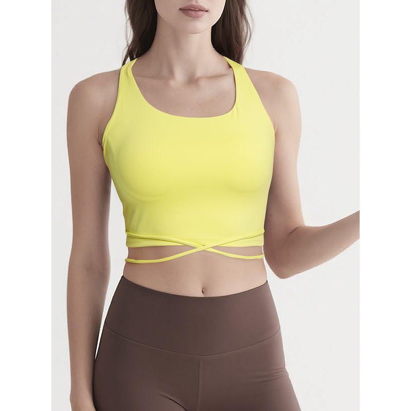Clearance Non-Exchangeable Non-Returnable] Beauty Back Slim-Fit Lace Up Yoga Vest Running Workout Underwear Outwear Sports Tops Female Summer