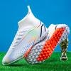 נעלי כדורגל גברים עמידות למים עור נערים דשא מלאכותי עמידות גבוהות מונעות החלקה אימון חוץ כדורגל סניקר