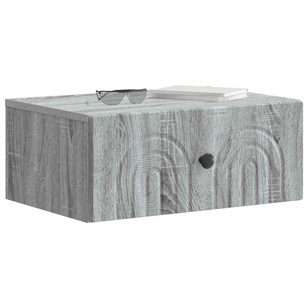 Wall Mounted Nightstand Grey Sonoma 49 x 34.5 x 20 cm
