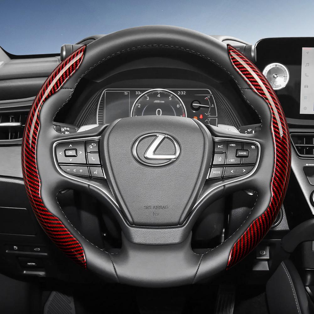 

Suitable for Lexus Carbon Fiber Texture Steering Wheel Cover with Segmented Quick-Release Design, Durable, for Models Such