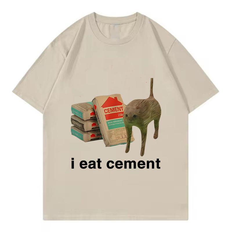 Fashion I Eat CeUnisext Book Cat Funny T Shirts Unisex Women Cat Tshirt Round Neck Short Sleeve Trendy Tee Shirt Streetwear Tops