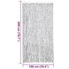 VidaXL Rideau Anti-mouches, Store Anti-insectes avec Crochet, Rideau de Porte Longueur et Largeur Réglables, Gris Clair et 377397