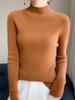 Women's Slim-Fit Semi-High Neck Long Sleeve Knitwear Pullover for Autumn and Winter