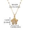 Sweet Zircon Pendant Necklace Shiny Petal Gold Necklace Gifts Rotatable Flowers Choker  For Women