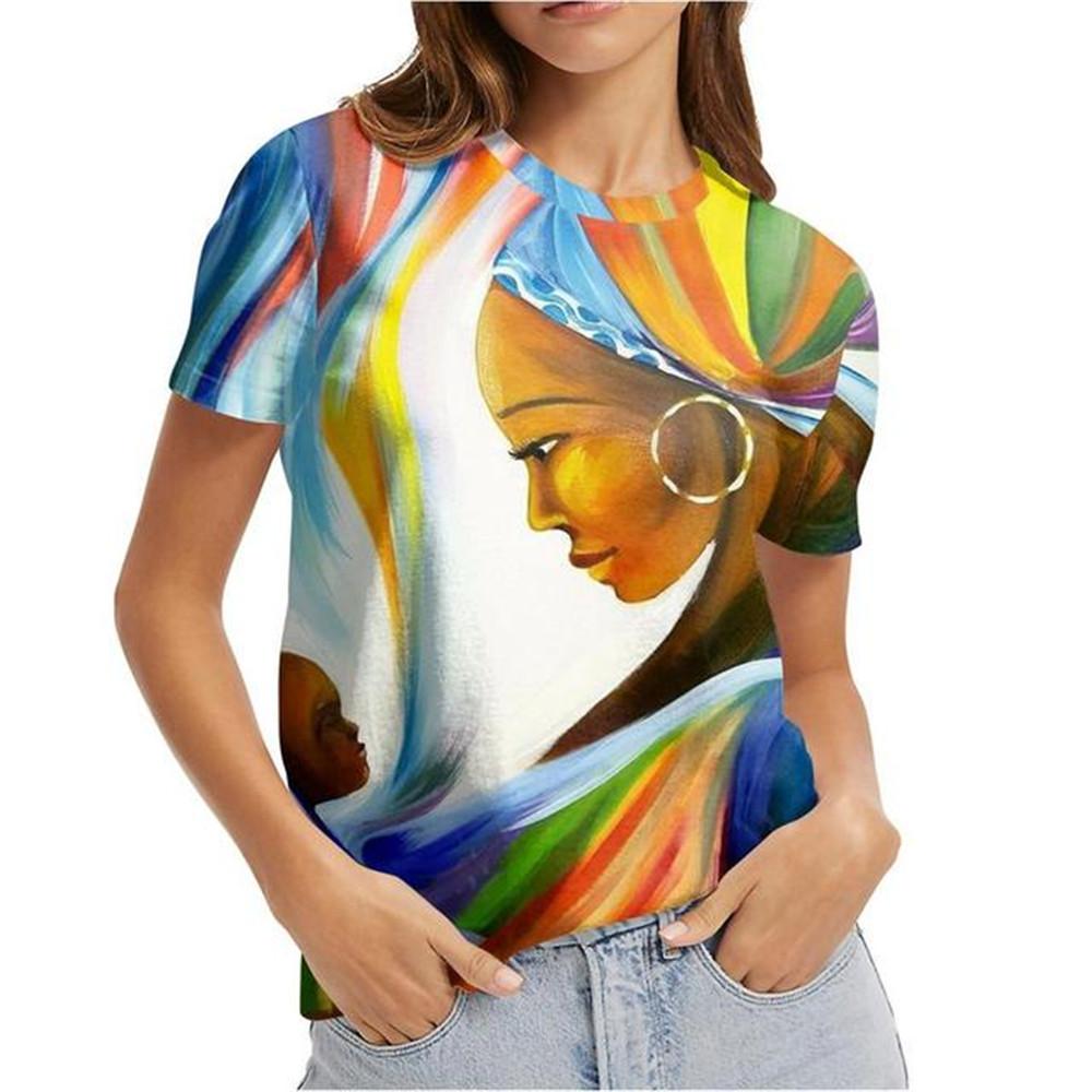 Vielseitige Harajuka Cartoon Mädchen Porträt Druck T-Shirts Damen Pullover Kurzarm Sommer Neu Designer Lässig O-Ausschnitt Weiblich