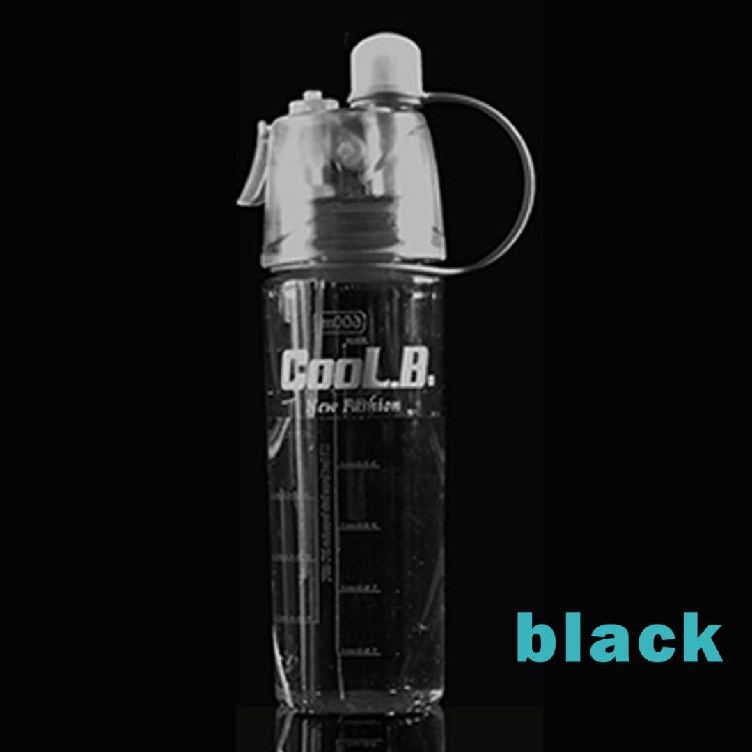 

600 мл пластиковая бутылка для питьевой воды, туман, спрей, альпинизм, спортивные путешествия, портативный портативный чёрный