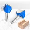 Pack of 8 Professional Carbides Router Bit Set for Precise 90 Degree V Grooves Chamfering in Woodworking on Plywood