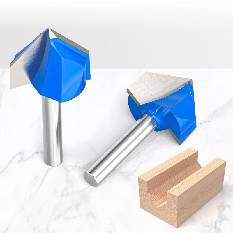 Pack of 8 Professional Carbides Router Bit Set for Precise 90 Degree V Grooves Chamfering in Woodworking on Plywood