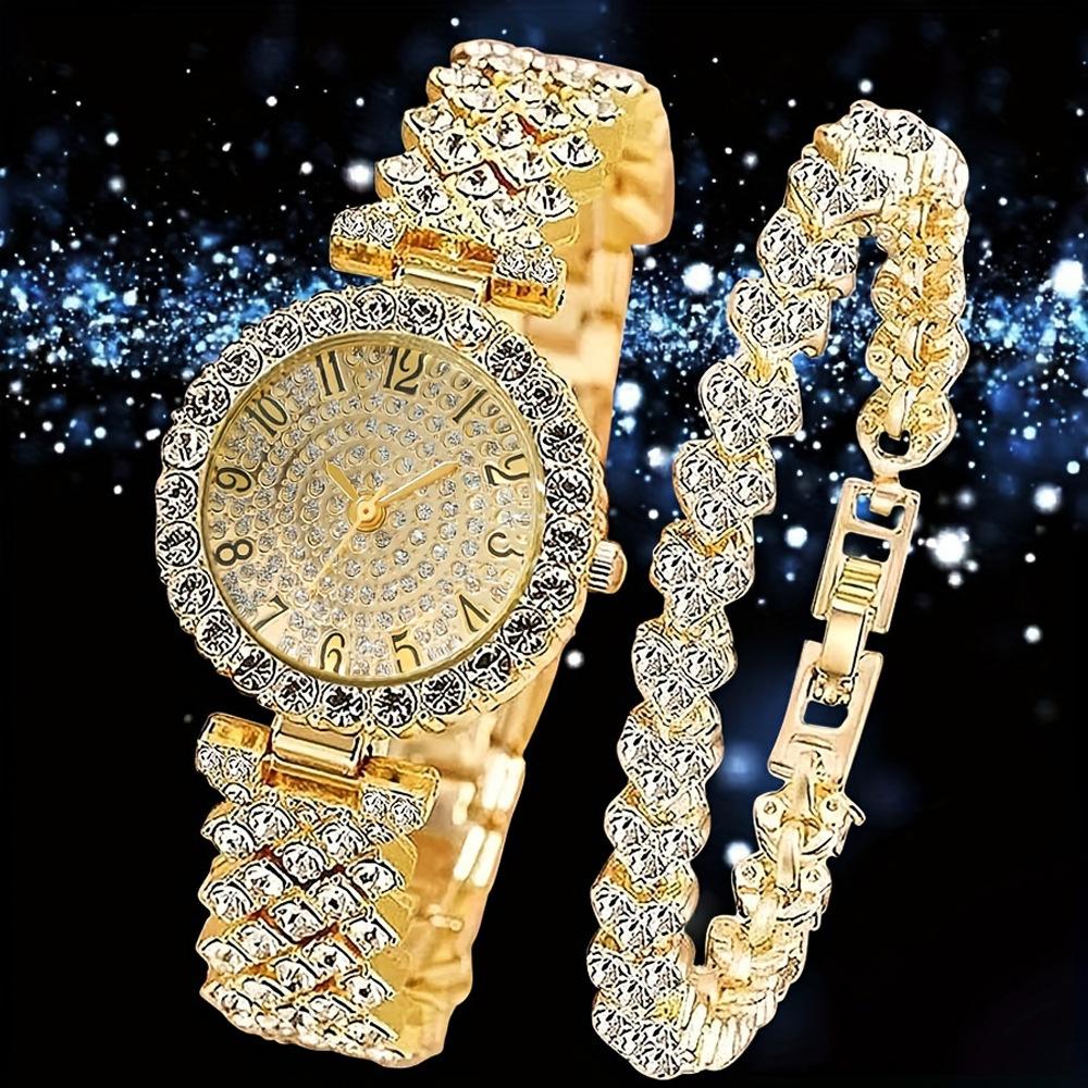 Watch Roman Pattern Diamond-encrusted Women's Watch Women's Watch Quartz Watch Bracelet Women's Watch