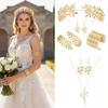 Bridal Earrings Women's Wedding Jewelry Set Gold Rhinestone Jewelry Set  Hair Accessories