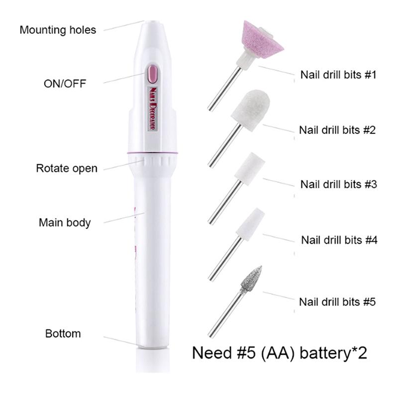 Neglepoleringsmaskine Elektrisk Manicure Boremaskine Pedicure Gel Polish Fil