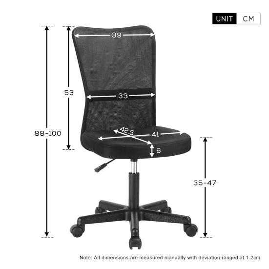 Adjustable Swivel Computer Desk Chair with Lumbar Support Office Decor Furniture