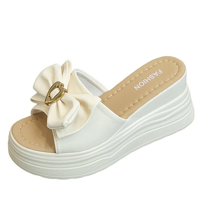 Women Fashion Thick Sole Home Platform Slippers Summer Clogs Elevated Thick-soled Slides Shoes Damen Non Slip Flip Flops Sandals