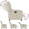 Vidaxl Electric Recliner, Cream, Upholstered with Faux Leather