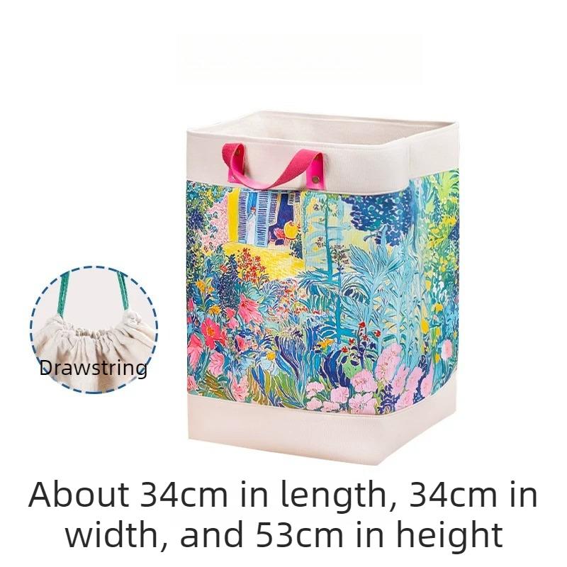 Cotton Linen Storage Basket Foldable Large Laundry Basket Bedroom Toy Clothes Organizer Bag Multifunction Home Storage Baskets