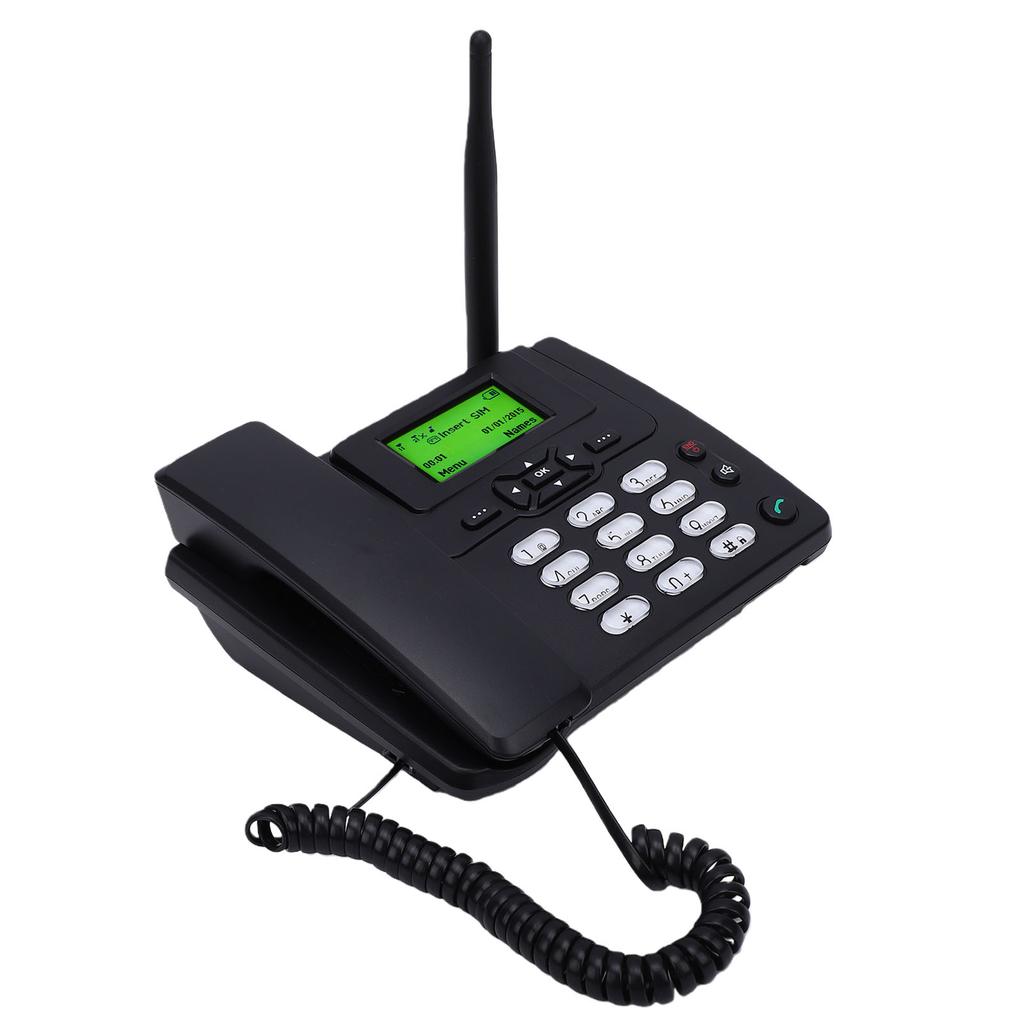 Wireless Desktop Phone 2G Fixed Cordless Landline Phone with 2.4 Inch Display FM Radio Alarm Clock Caller ID Built in