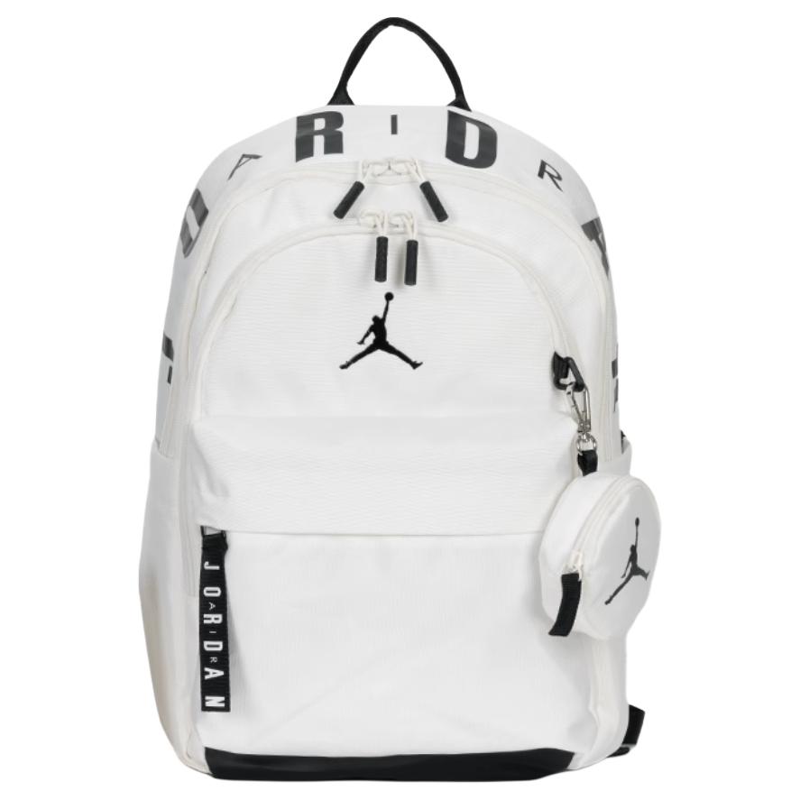 Jordan Logo Zipper Closure Polyester Backpack Unisex Backpack White JD2513158AD-003 White