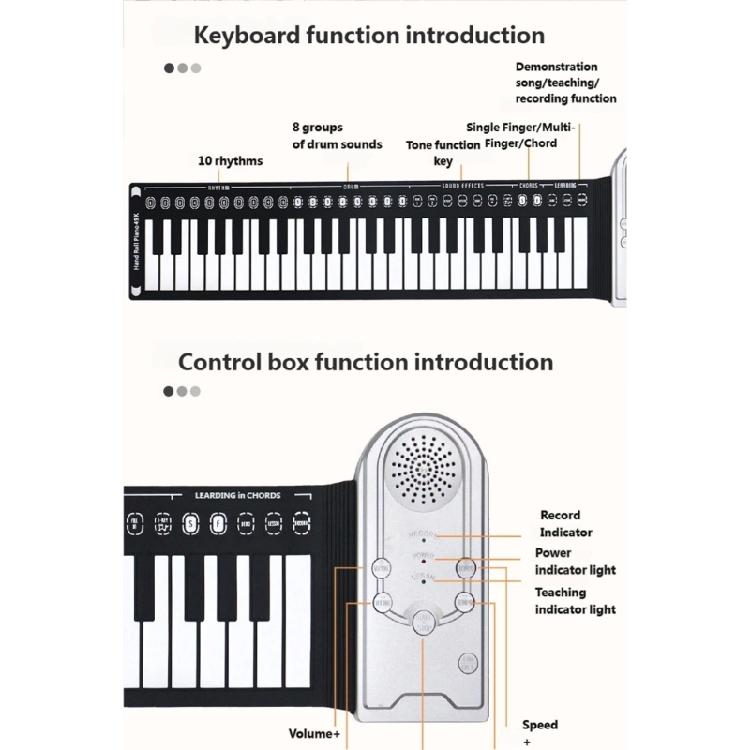 Built in Speaker 49 Key Piano Foldable Piano USB Connectivity Silicone Keys Practical Design for Home Entertainment