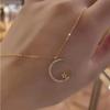 Shiny Star Moon Pendant Necklace, Women's Sparkling Exquisite Clavicle Chain, Unique Design Luxury Jewelry Gift for Girlfriend