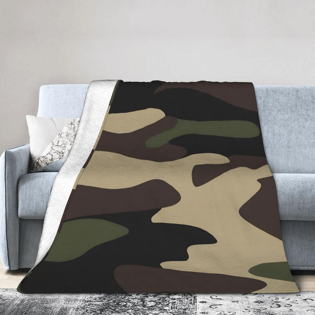Green And Brown Camo Blanket Quality Warm Throw Blanket Winter Kids Adult Couch Chair Sofa Bed Print Bedspread