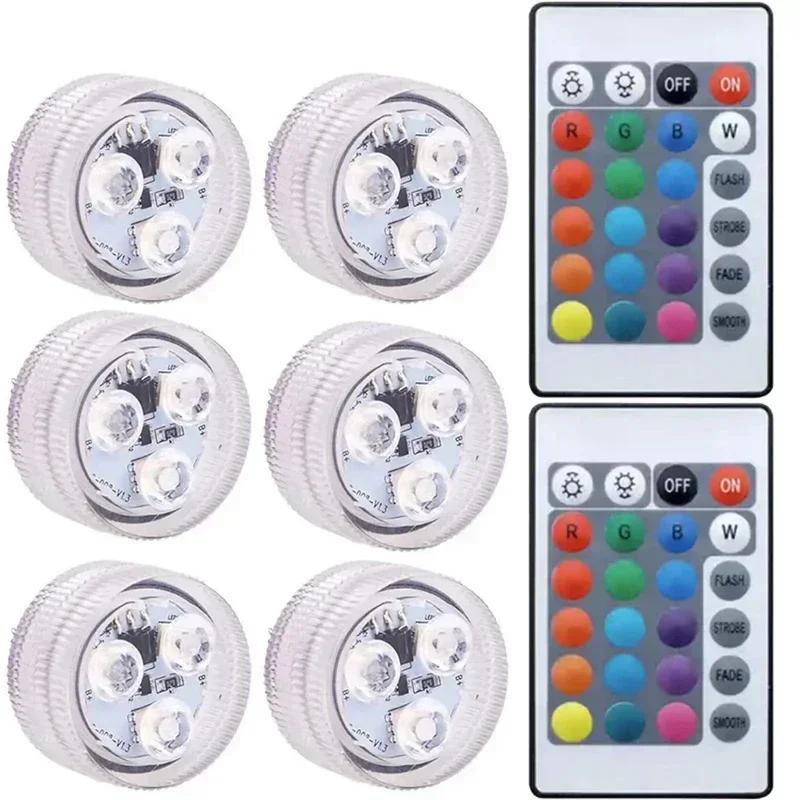 Submersible LED Lights, 8 Packs Upgraded Ponds Underwater 16 RGB Color Gradient, Hot Tub Decor, IP68 Waterproof