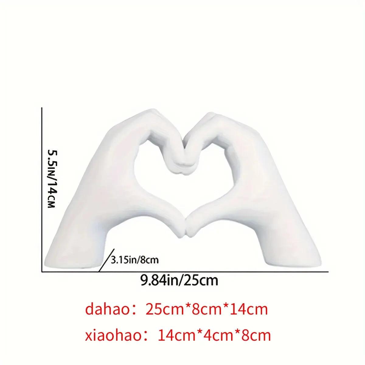 

Resin Love Gesture Statues Sculptures Desktop Ornament Sculpture Figurines Nordic Bedroom Home Desktop Wedding Ornaments