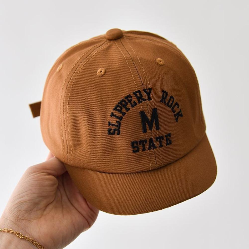 

Solid Color Sun Hat Letter Embroidered Baby Cap Korean Baseball Cap Kids