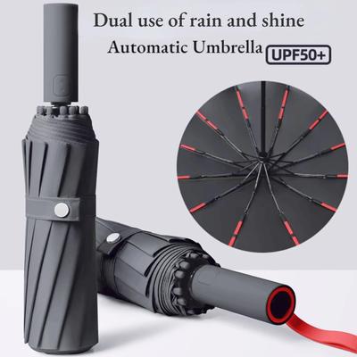 72 Bone Super Strong Windproof Automatic Umbrella Sunshade Uv Protection Folding  Anti-Storm Large Size Reverse Rain Gear