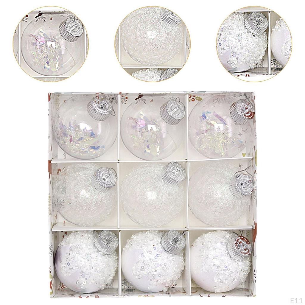 9 Pieces Christmas Ball Decorations Home Decor Pendants Xmas Tree Hanging Ornaments for Festival