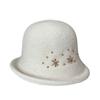 Retro Small Fragrant Style Fashion Wool Bucket Hat Women Autumn And Winter Warm Foldable Basin Hat Rhinestone Elegant Top Hat