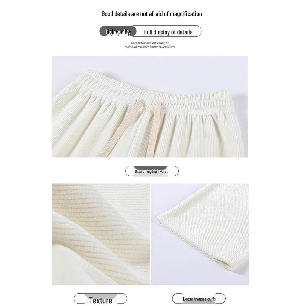 Damen Fleecegefütterte Chenille High-Waist Wide-Leg Hose - Warm, Weich und Stilvoll für Herbst und Winter.