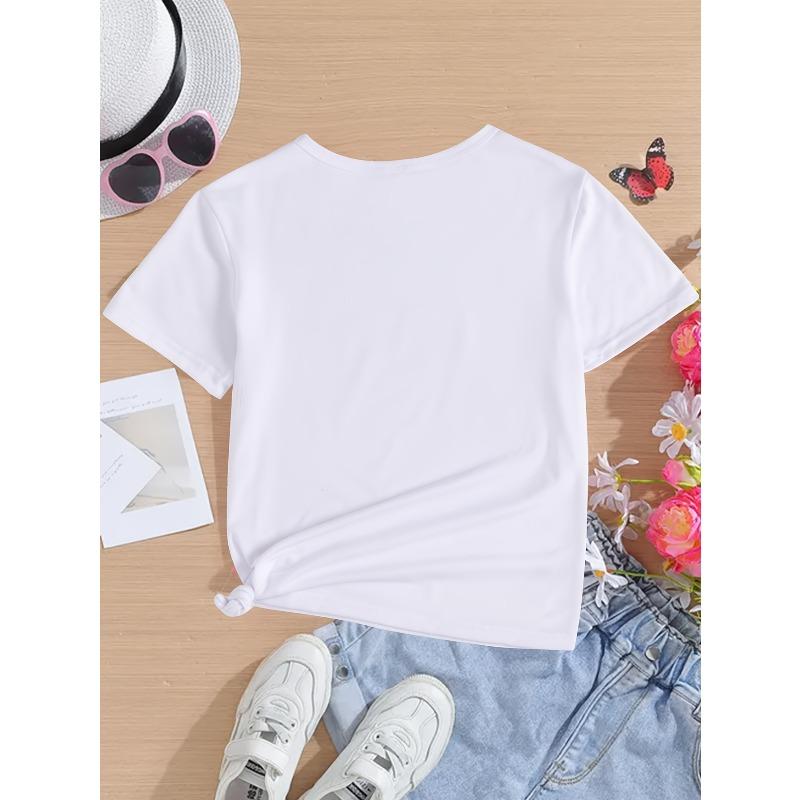 European Size Girls Round-neck Short-sleeved T-shirt with Unique English Patterns GOOD But I Take After My GRANDMA