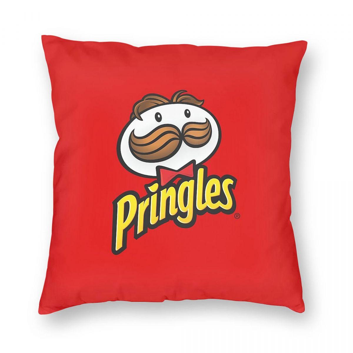 Pringles Potato Crisps Pillowcase Polyester Linen Velvet Creative Zip Decorative Pillow Case Sofa Seater Cushion Cover Peach skin 18*18(CM)-1Pcs