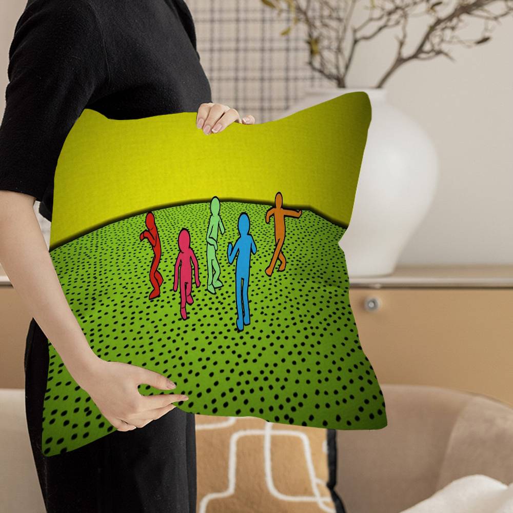 K-Keiths H-Haring Personalized picture text home decorative pillows Household Gifts 45x45cm