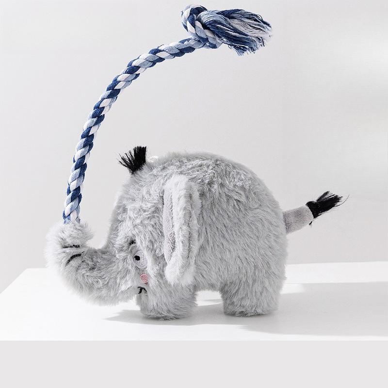 Plush Dog Sound Toy Squeaky Dog Toy Pet Interactive Tug of War Knot Bite-resistant Pet Toys Grinding Boredom with Pet Toys